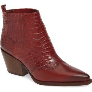 Sam Edelman Winona 6.5W snakeskin red booties